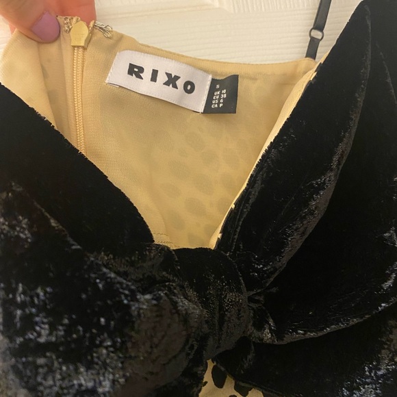 RIXO LONDON Leanna Halter MIDI Bow Leopard Maxi Dress S Backless Bias - Picture 4 of 5